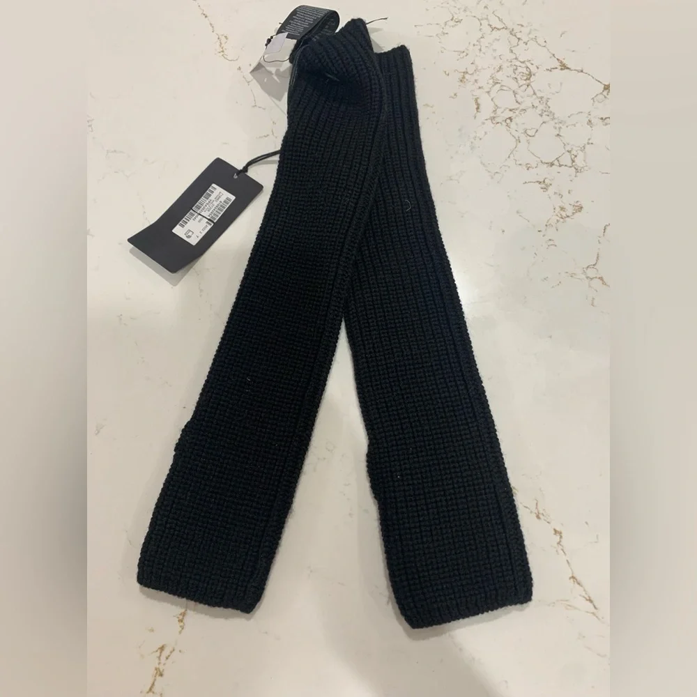 SAINT LAURENT Wool Fingerless Gloves In Black Size M